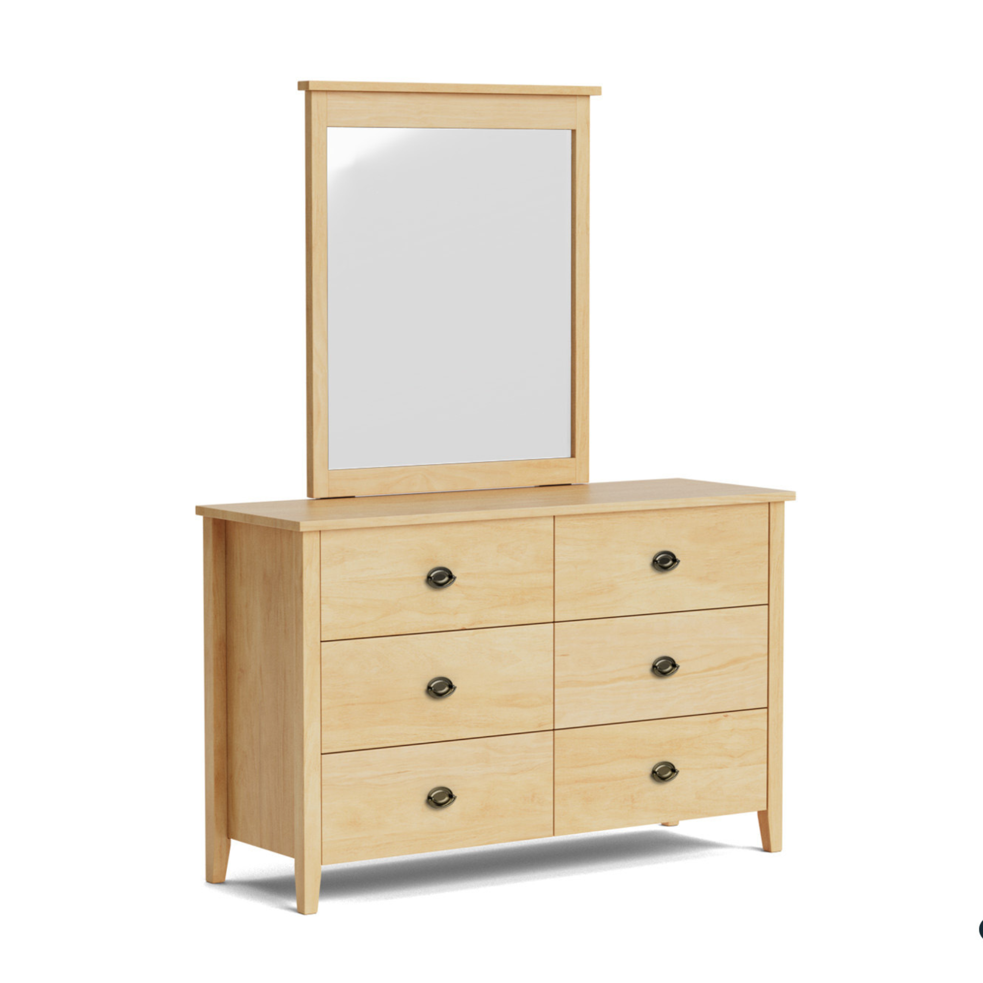 IVYDALE 6 DRAWER DUCHESS WITH MIRROR | PINE OR AMERICAN ASH | NZ MADE