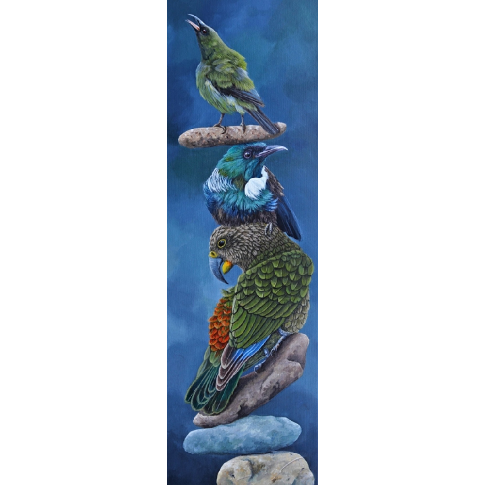 NOISY PARTY BALANCING ACT | STRETCHED CANVAS READY TO HANG | MARIE REID-BEADLE | NZ MADE