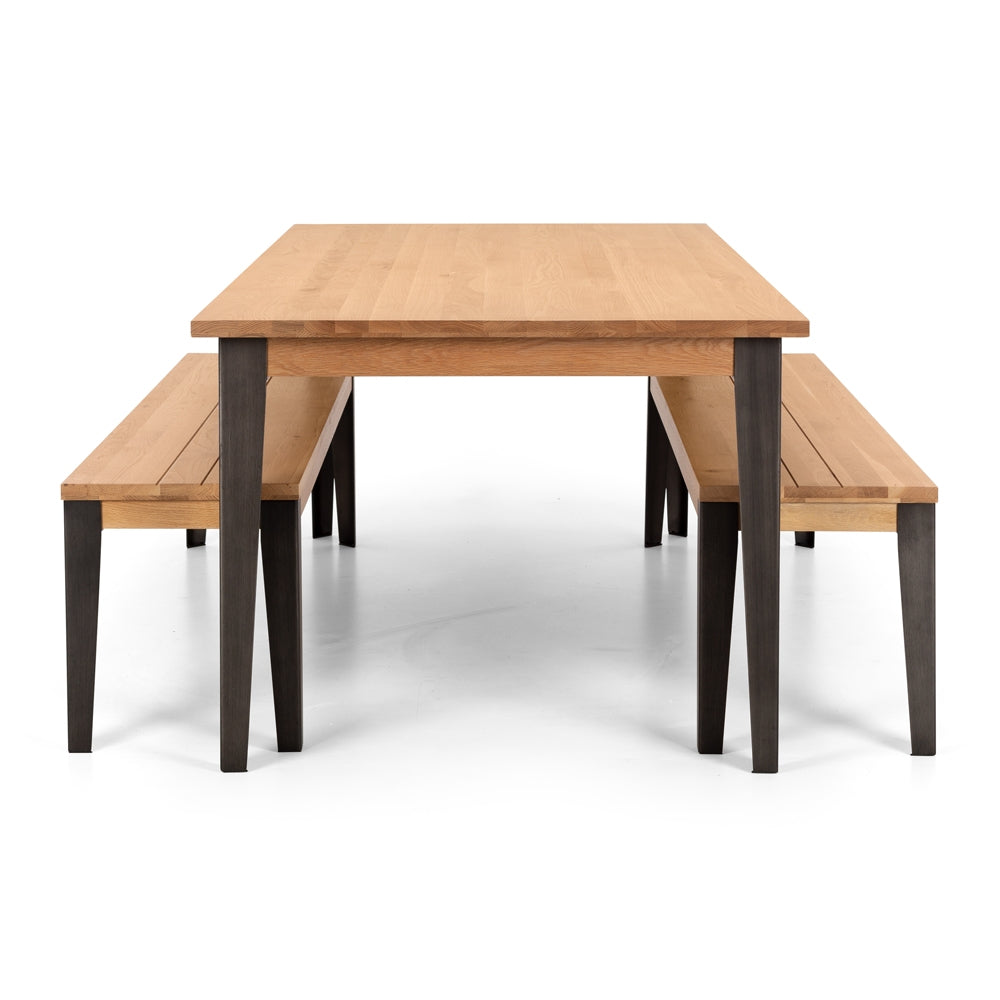 MANLY SOLID OAK DINING SUITE | TABLE & 2 BENCH SEATS