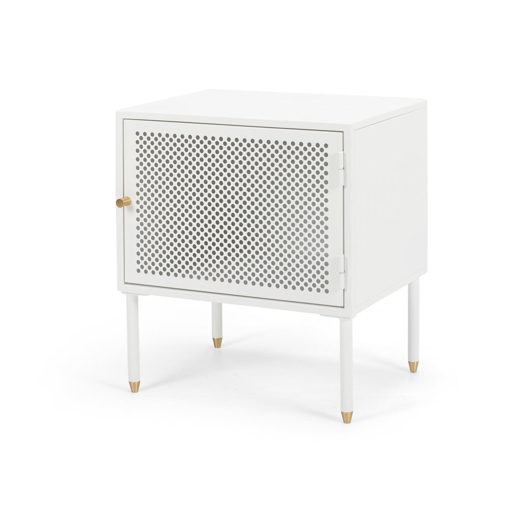 METALIX BEDSIDE CUPBOARD | WHITE | LEFT OR RIGHT OPENING
