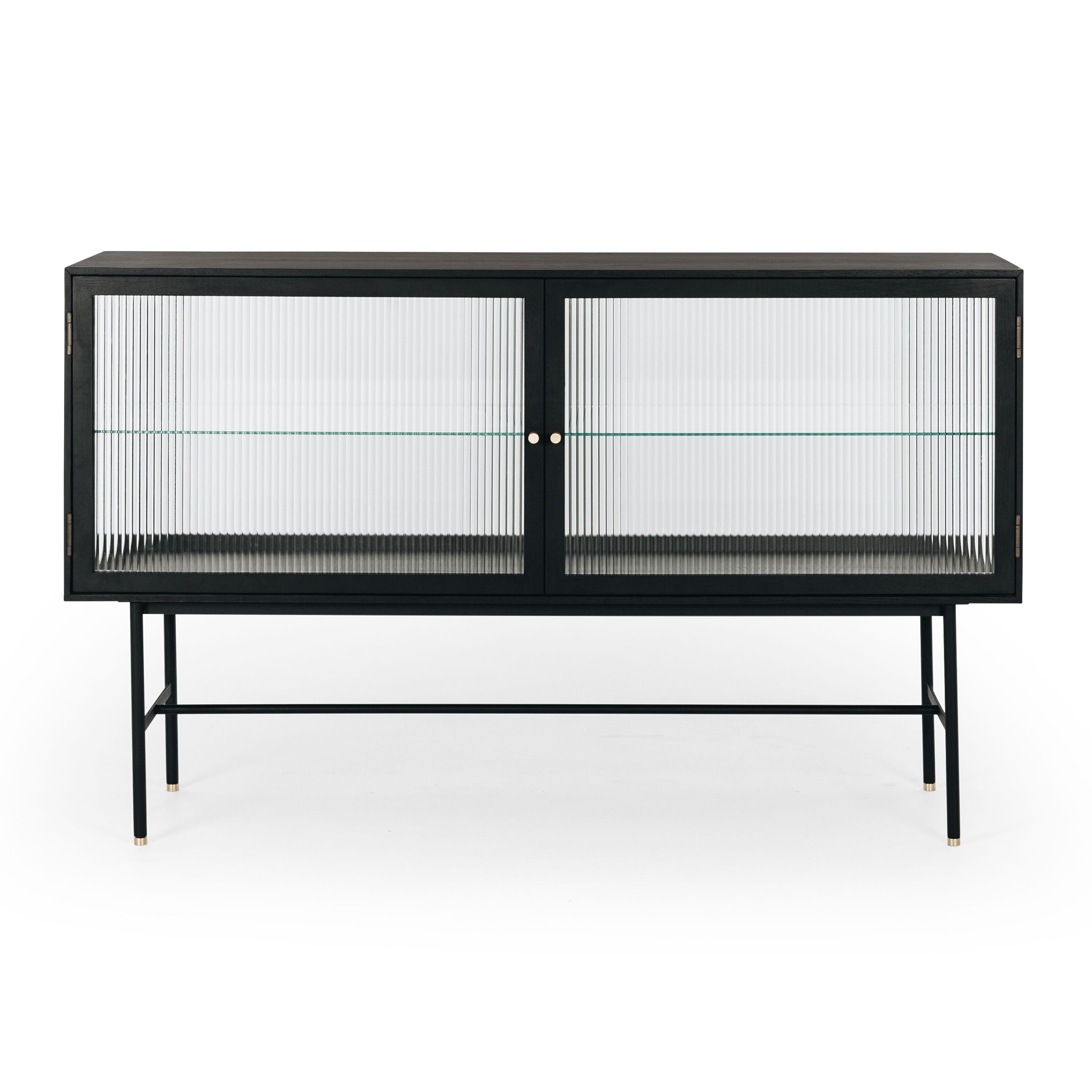 KOBE SIDEBOARD FLUTED GLASS | BLACK OAK