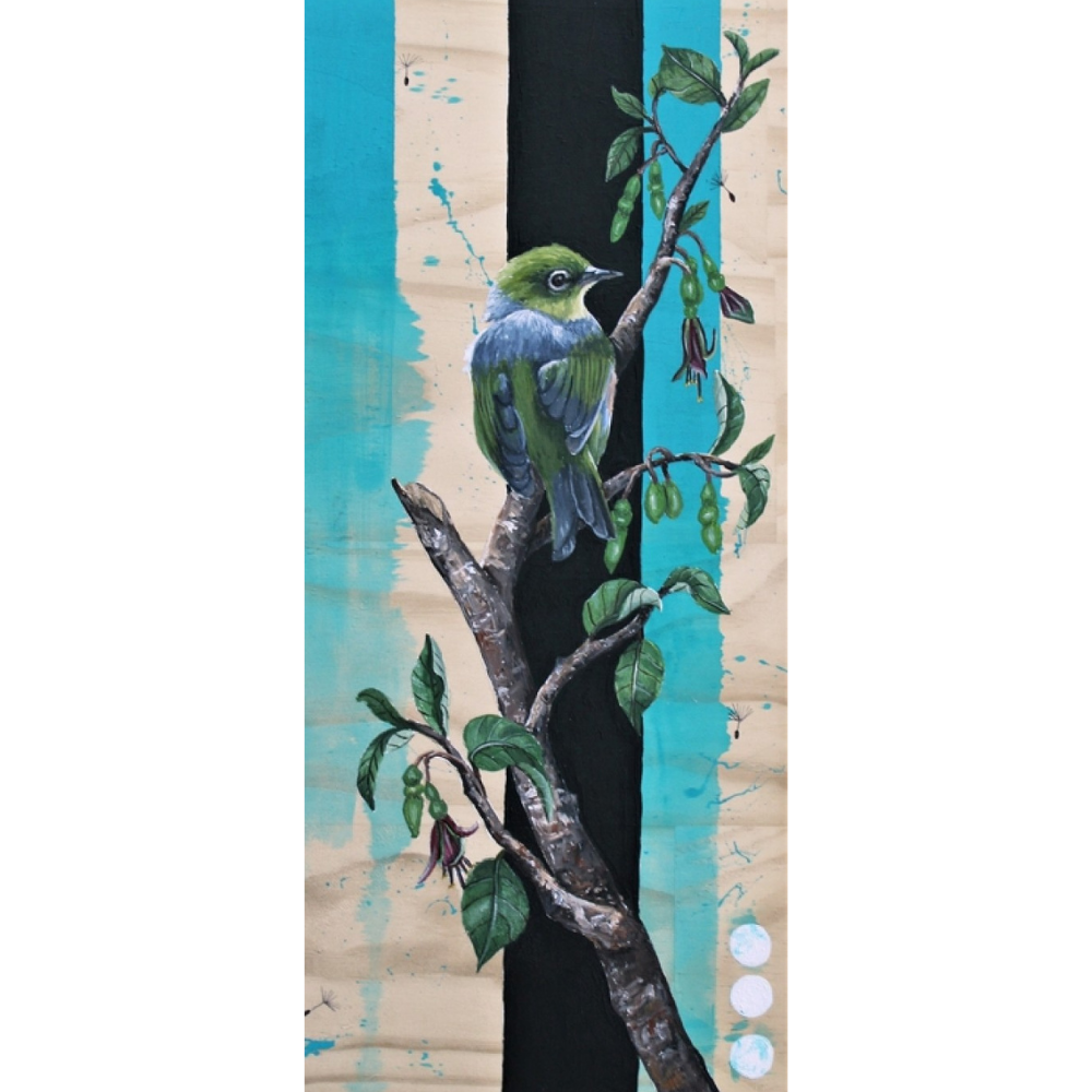 WAXEYE |  STRETCHED CANVAS READY TO HANG | MARIE REID-BEADLE | | NZ MADE