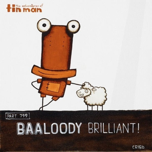 TIN MAN 'BAA-LOODY' | BOX FRAMED READY TO HANG | TONY CRIBB | NZ MADE
