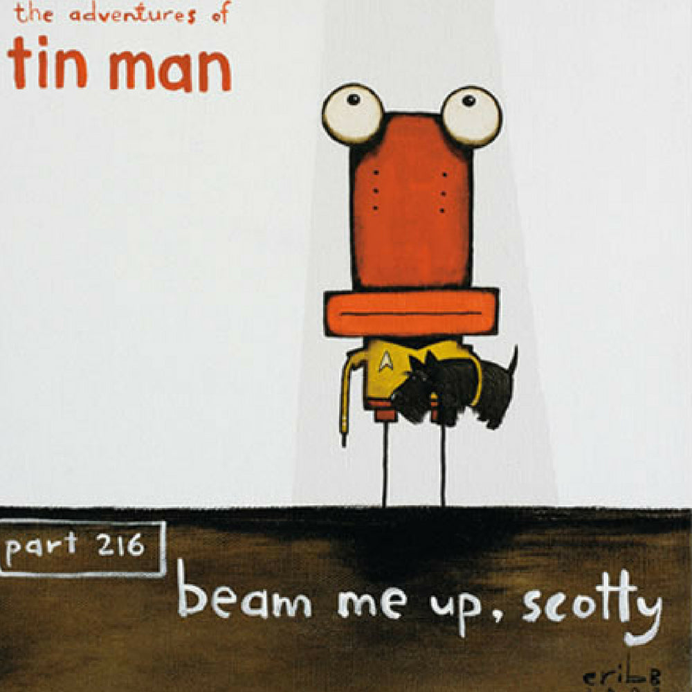 TIN MAN 'BEAM ME UP, SCOTTY | BOX FRAMED READY TO HANG | TONY CRIBB | NZ MADE