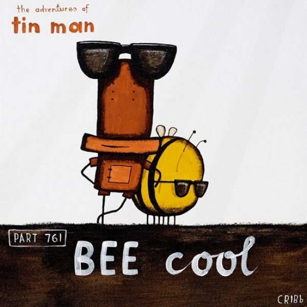 TIN MAN 'BEE COOL' | BOX FRAMED READY TO HANG | TONY CRIBB | NZ MADE