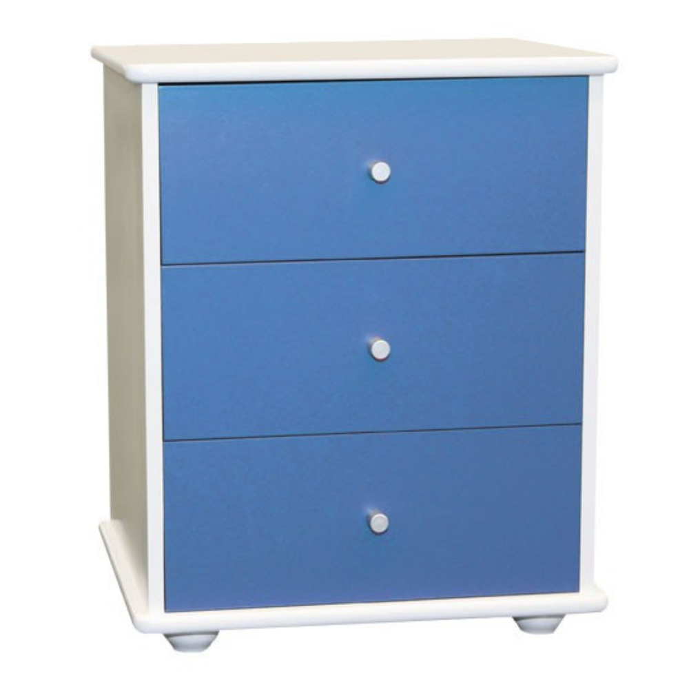 CARNIVAL 3 DRAWER BEDSIDE CABINET - 6 COLOURS AVAILABLE.