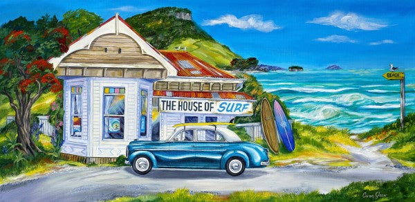 HOUSE OF SURF | CANVAS STRETCHED READY TO HANG | CAREN GLAZER | NZ MADE