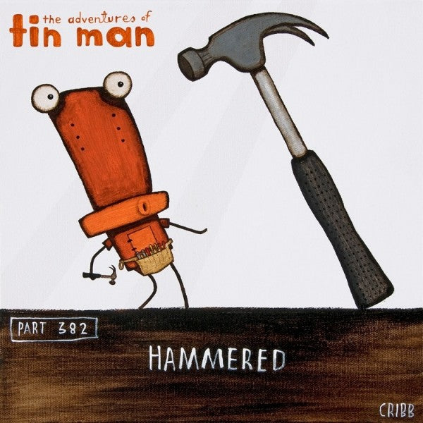 TIN MAN 'HAMMERED' | BOX FRAME READY TO HANG | TONY CRIBB | NZ MADE