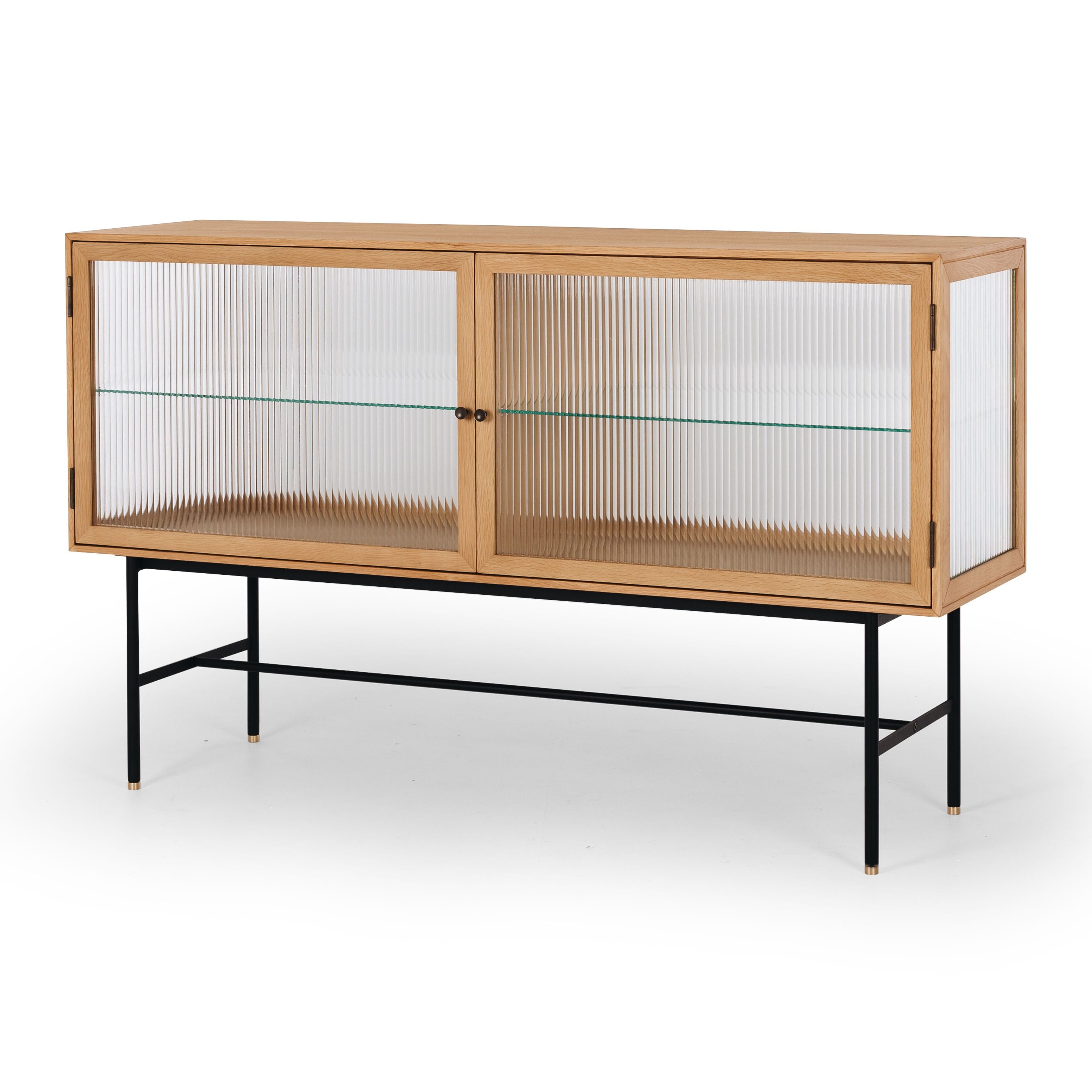 KOBE SIDEBOARD FLUTED GLASS | NATURAL OAK