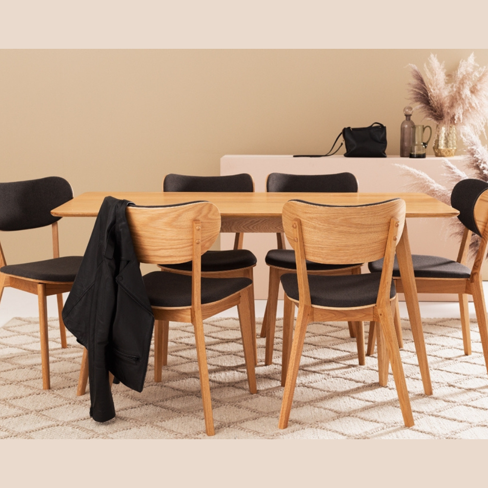 COMPASS 1600 OAK TOP DINING SUITE INCLUDING 6 ZURICH CHAIRS